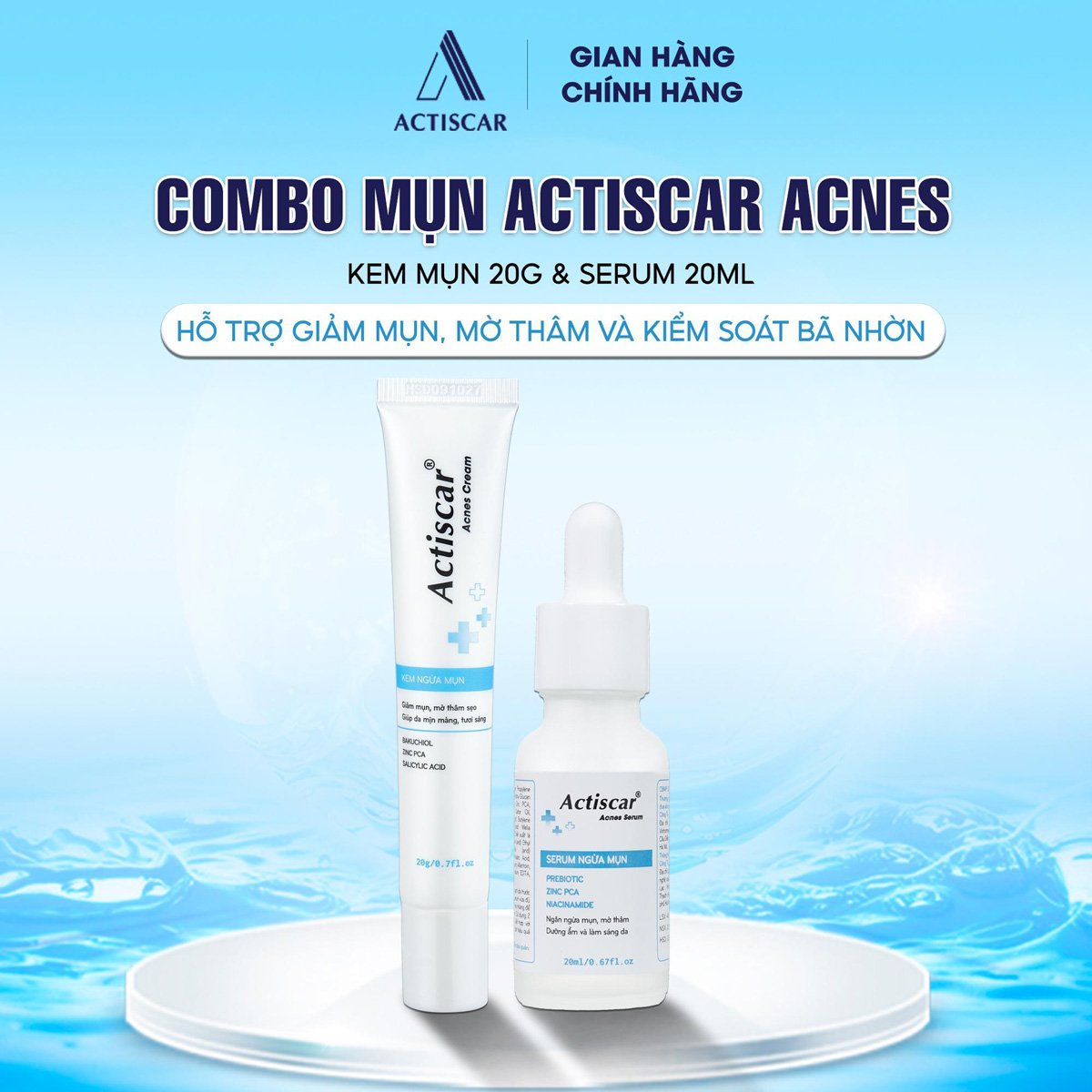 Combo chấm mụn Actiscar Acnes